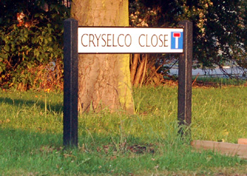 Cryselco Close sign May 2012